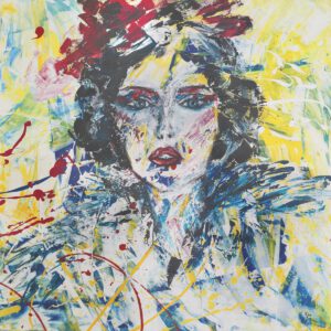 Heather with Feather, Sabine Kraftmeier, Action Painting