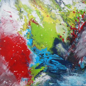 Feuer – Wasser – Land, 50 cm x 50 cm, Sabine Kraftmeier, Action Painting