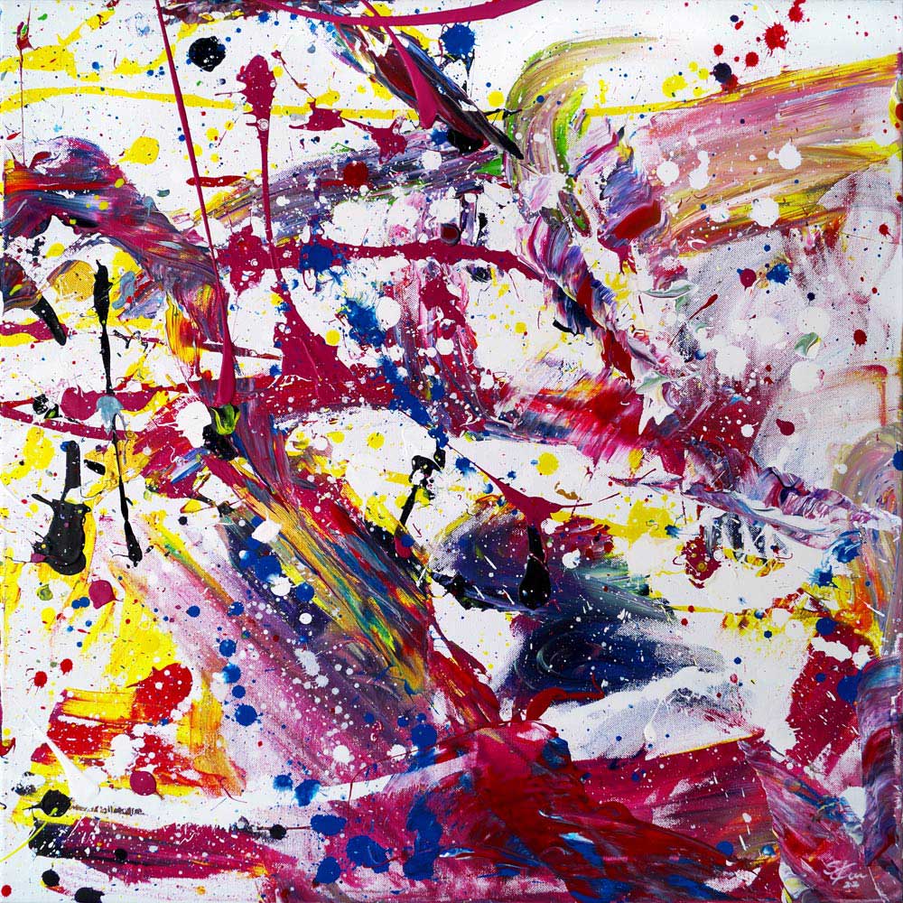 Back to the roots, 70 cm x 70 cm, Sabine Kraftmeier, Action Painting