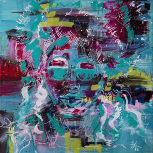 Eiskalt – durch die Brille, 40 cm x 40 cm, Sabine Kraftmeier