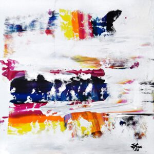 Farbwende, 30 cm x 30 cm, Sabine Kraftmeier, Action Painting