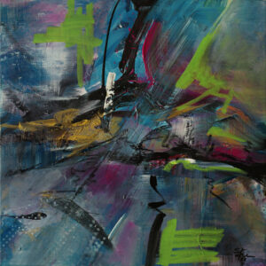 Light-Flash, 40 cm x 40 cm, Sabine Kraftmeier, Action Painting