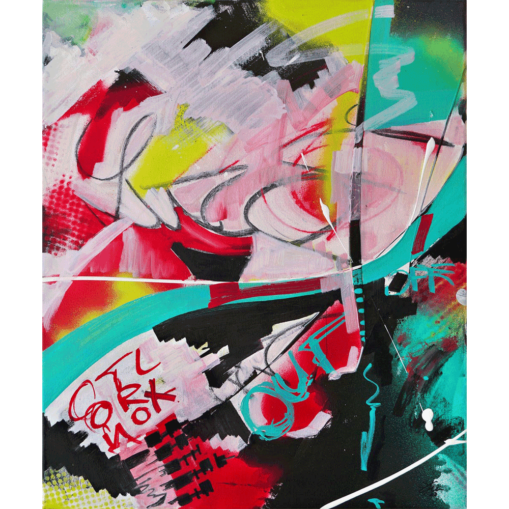 OUT off Control, 50 cm x 60 cm, Sabine Kraftmeier, Action Painting