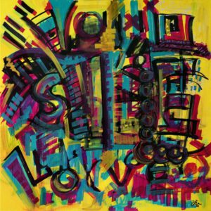 Stille, 70 cm x 70 cm, Sabine Kraftmeier, Typografie